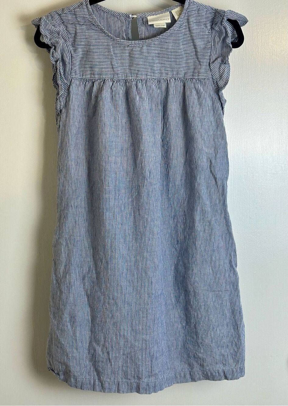 Cynthia Rowley size XS blue/white 100% linen dress